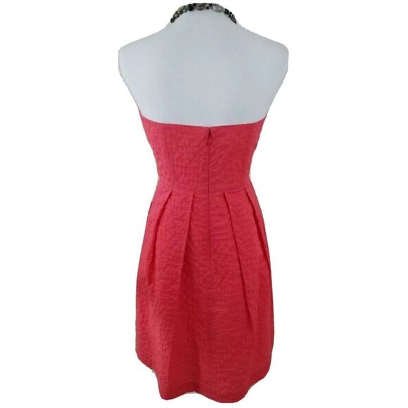 J.CREW~Women's Size 6~Orange Textured Strapless Cotton Party Fully Lined Dress. - Picture 4 of 12